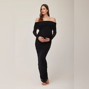 Off the Shoulder Soft Mesh Dress Bumpsuit